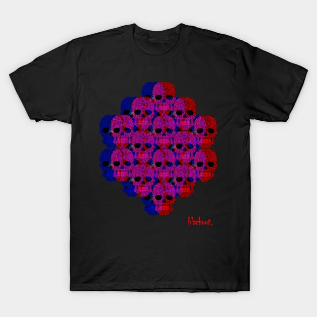 Skulls Purple Sugar 3D by Blackout Design T-Shirt by Blackout Design